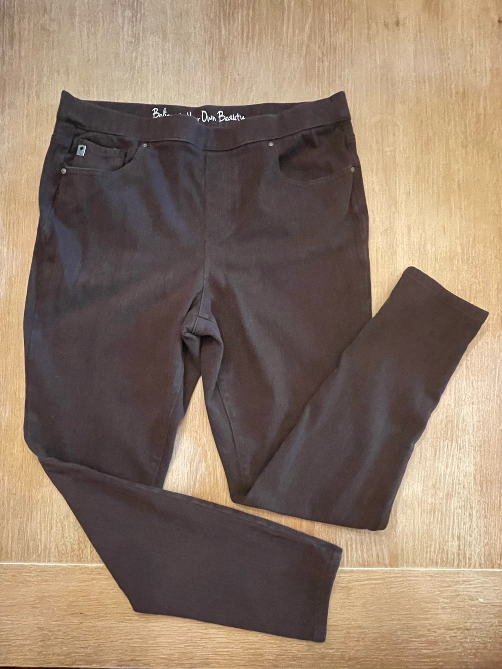 Belle by Kim Gravel Chocolate Brown Pull-on Jean